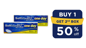 Buy 2 Get 50% off for 2nd Box: Softvue II Ultra Comfort 1 Day